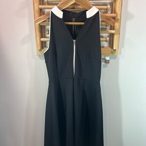 Marc New York Black and White Halter Midi Dress